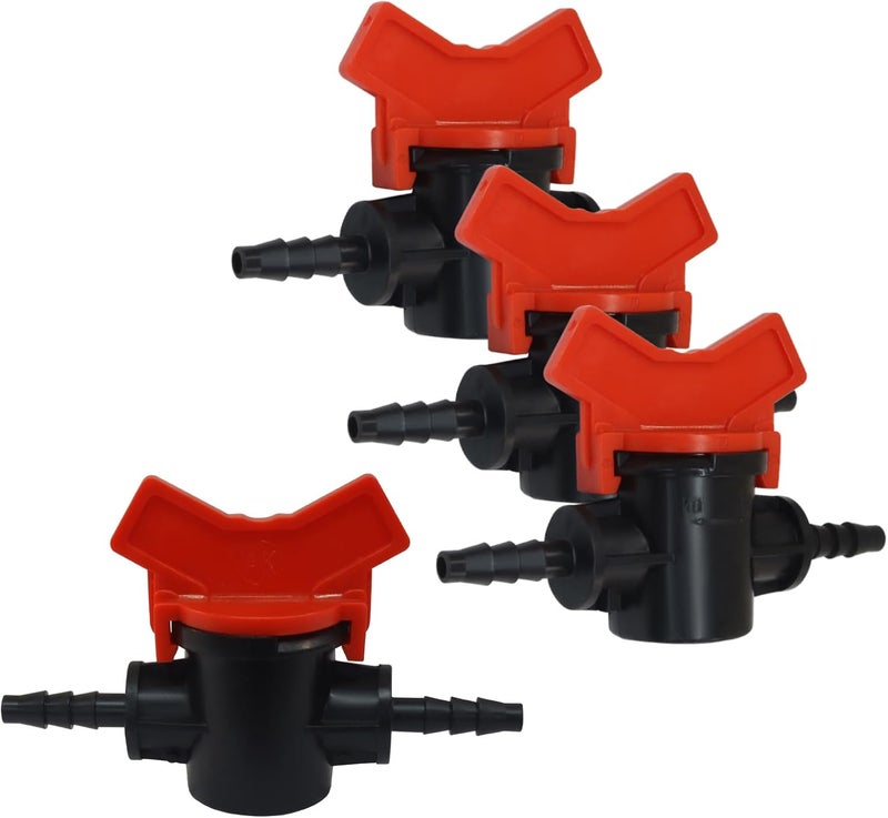 OSVJE 4PCS 1/4" ID in Line Hose Barbed Ball Valve Shut-Off Switch - Stable Plastic, Easy Installation, Leak-Free Design for Aquarium, Garden, and Micro Irrigation Systems, Black - Image 5